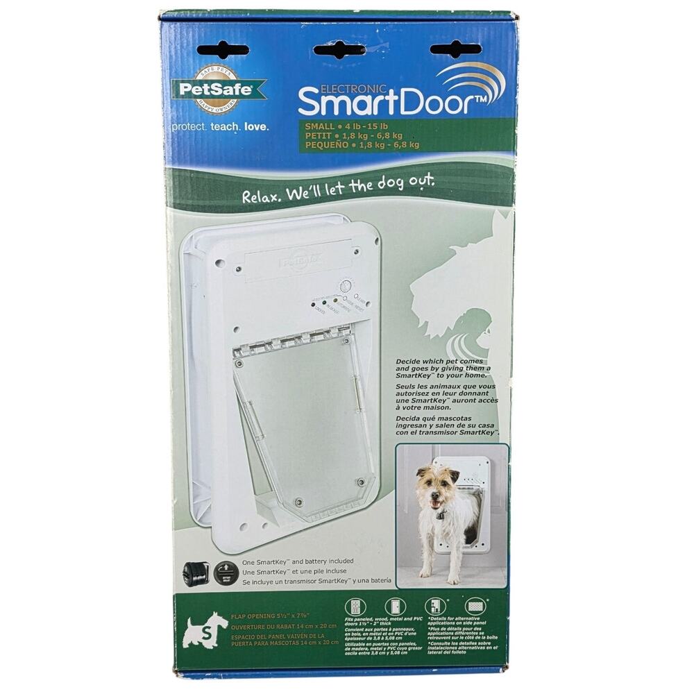 PETSAFE ELECTRONIC SMARTDOOR – SMALL PET – PROGRAMMABLE SMARTKEY ACCESS – NIB